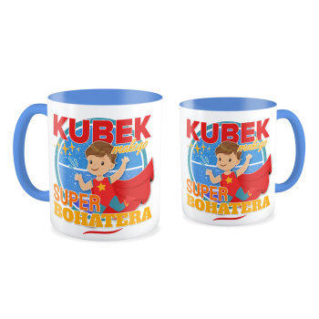 kubek MAŁEGO SUPERBOHATERA niebieski